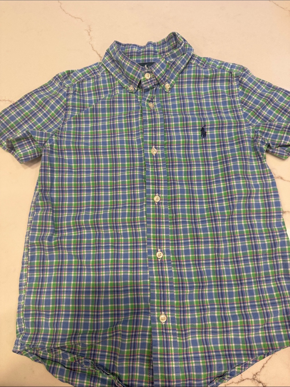 Polo by Ralph Lauren Green & Blue Plaid Button-Down Shirt
